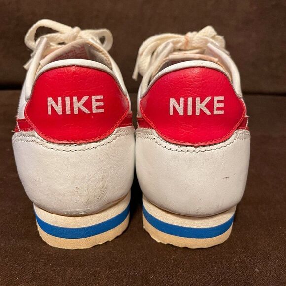Rare Forest Gump VINTAGE 1982 NIKE LEATHER CORTEZ Womens 7.5 US White Red - Picture 4 of 11